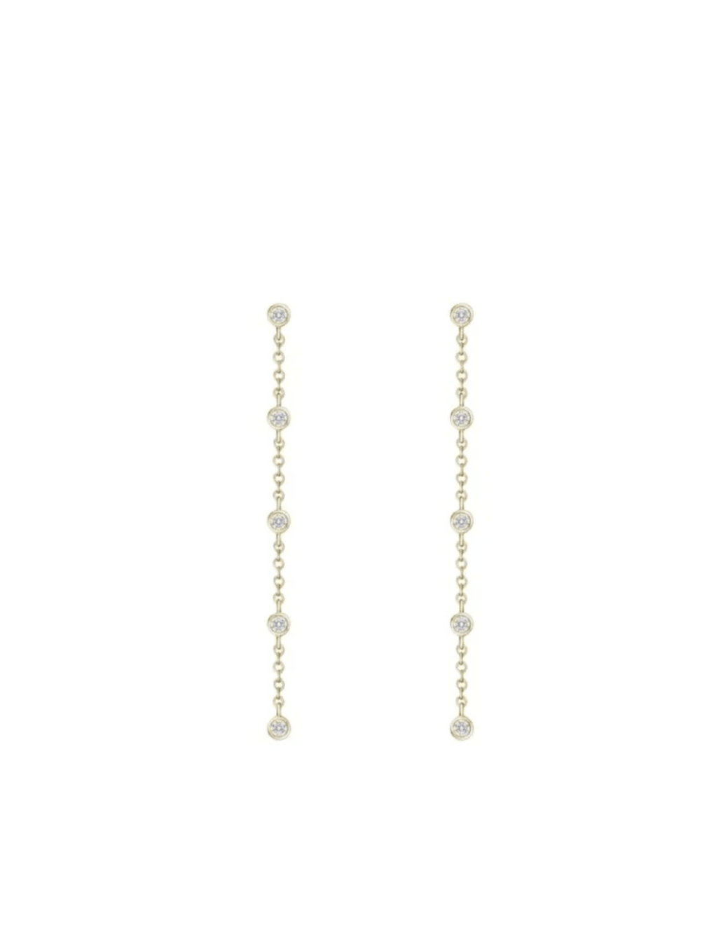 Gold Inset Stone Linear Earrings - Swoon Boutique New Orleans