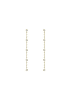 Gold Inset Stone Linear Earrings - Swoon Boutique New Orleans