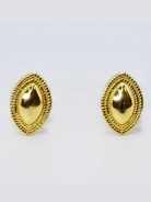 Gold Marquis Stud Earrings with vintage-inspired marquis shape in polished gold