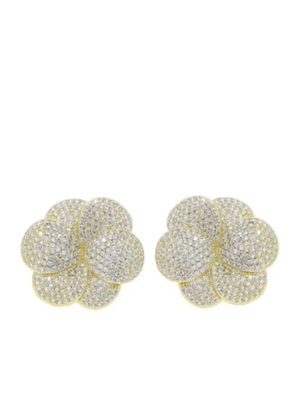 Gold Pave Bloom Stud Earrings - Swoon Boutique New Orleans