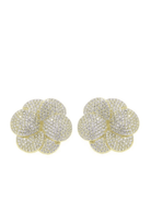 Gold Pave Bloom Stud Earrings - Swoon Boutique New Orleans