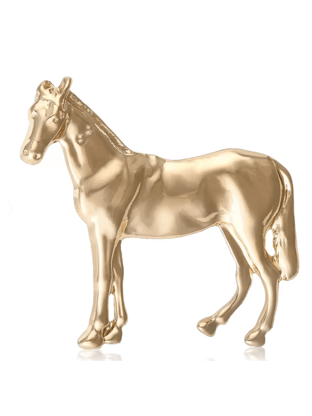 Yellow-gold pony-shaped brooch pin