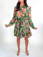 Golden Magnolia Placket Collar Dress - Swoon Boutique New Orleans