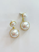 Gold pearl drop earrings