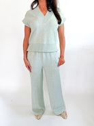 Gracee Mint Green V Neck Tank - Swoon Boutique New Orleans