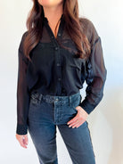 Grayson Sheer Shirt - Swoon Boutique New Orleans