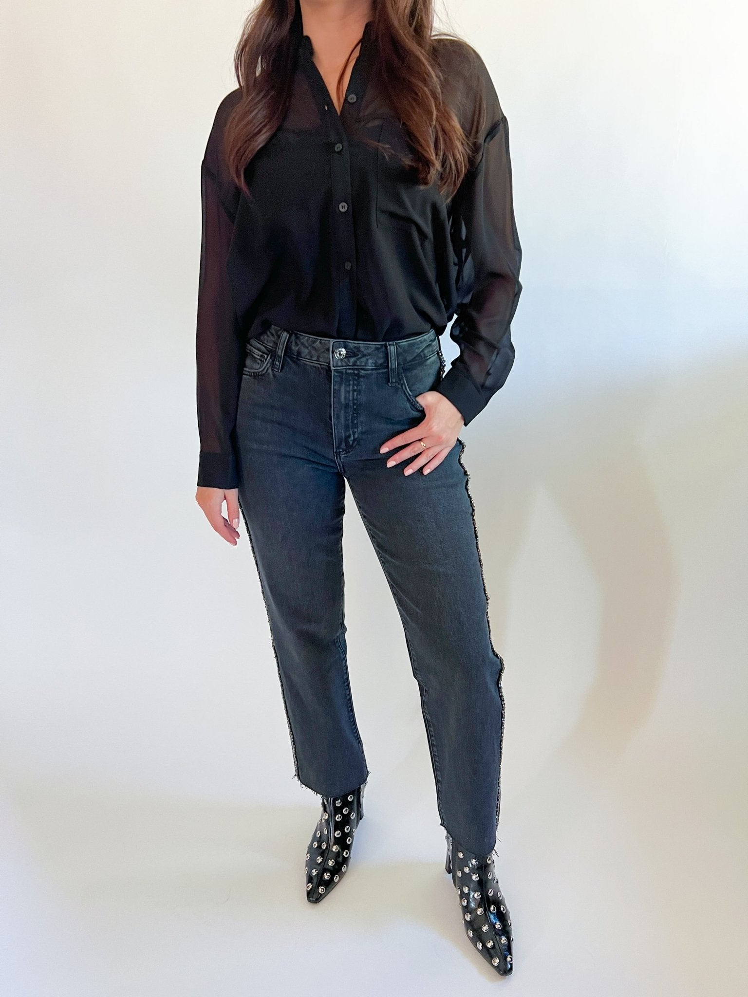 Grayson Sheer Shirt - Swoon Boutique New Orleans