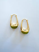 Green amber teardrop earrings