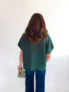 Green Faux Fur Trim Cardigan - Swoon Boutique New Orleans