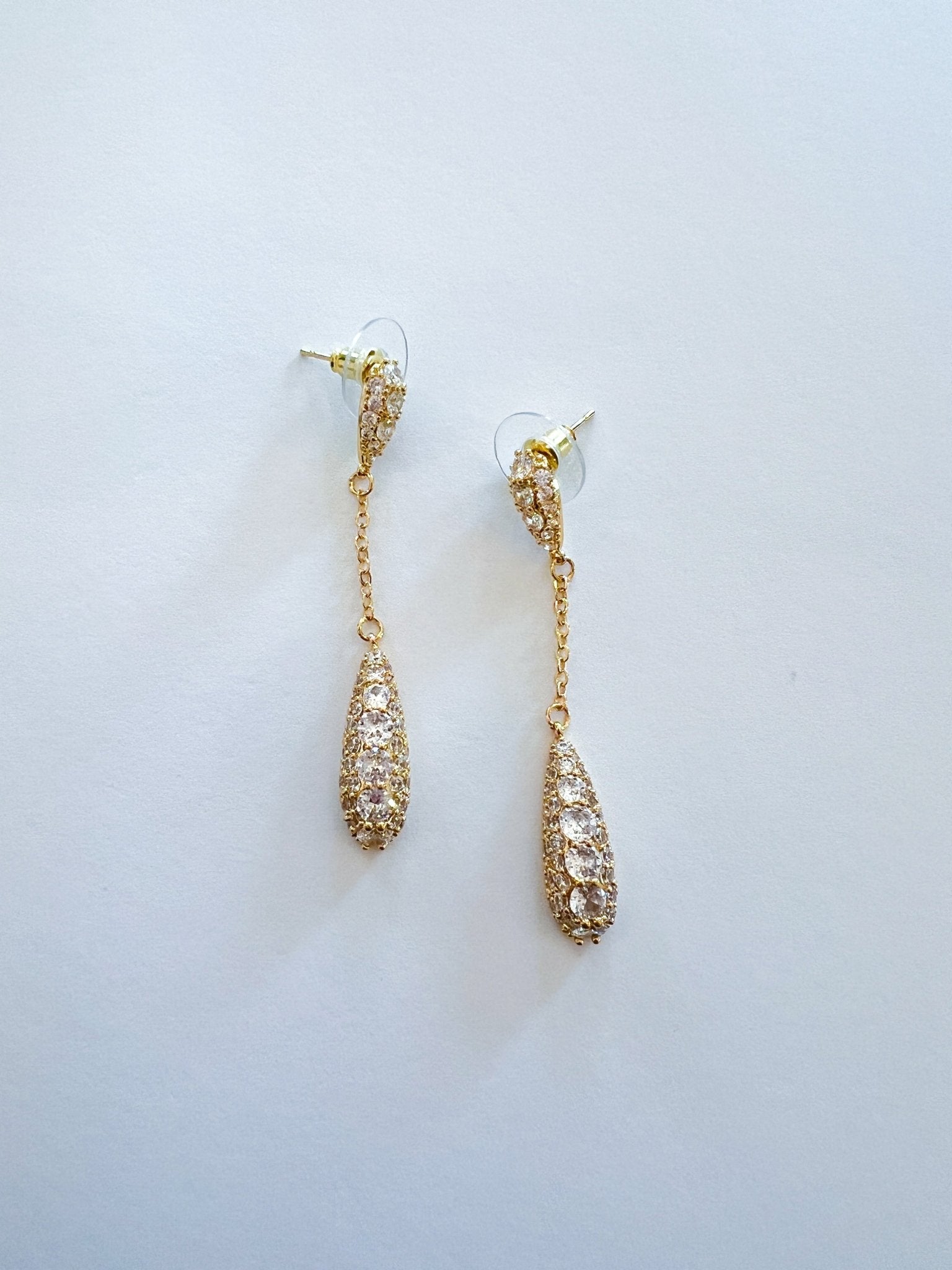 CZ drop earrings with sparkle detail