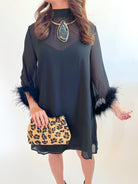 Harley Feather Trim Dress - Swoon Boutique New Orleans