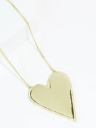 Heart Pendant Necklace with oversized sparkle heart pendant in gold tone