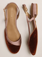 Tan buckle-strap shoe with cushioned leather insole