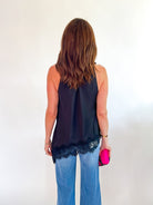 High Neck Asymmetric Lace Top - Swoon Boutique New Orleans
