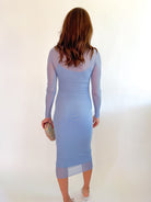 High Neck Chambray Midi Dress - Swoon Boutique New Orleans
