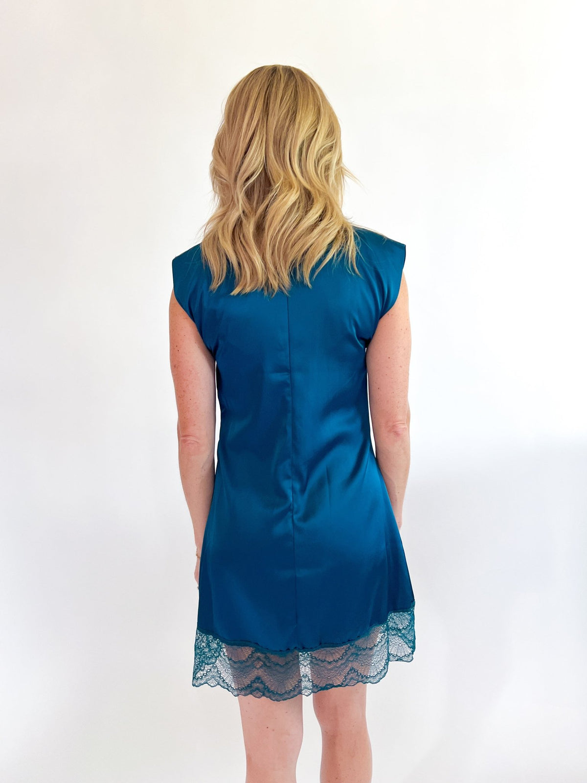 High Neck Sleeveless Lace Mini Dress - Swoon Boutique New Orleans