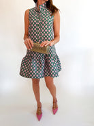 High Neck Trim Dress - Swoon Boutique New Orleans