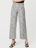Leopard print high-rise wide-leg jeans