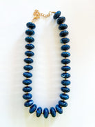 Navy beaded necklace