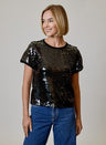 Isabella Sequin Short Sleeve Top - Swoon Boutique New Orleans