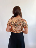 Isabella Sequin Short Sleeve Top - Swoon Boutique New Orleans