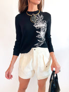 Itzel Floral Embroidery Knit Top - Swoon Boutique New Orleans
