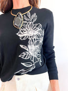 Itzel Floral Embroidery Knit Top - Swoon Boutique New Orleans