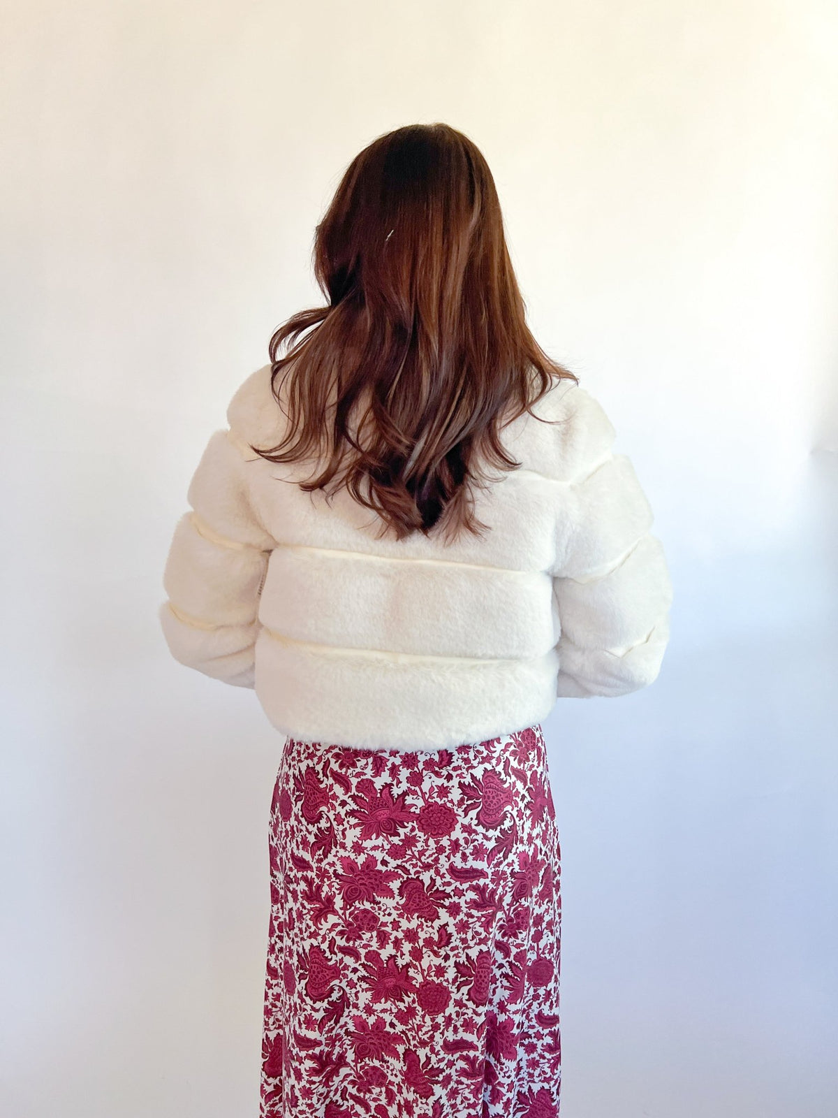 Ivory Faux Fur Cropped Jacket - Swoon Boutique New Orleans