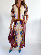 Ivory Floral Geri Pant - Swoon Boutique New Orleans