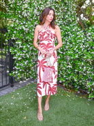 Ivory Printed Midi Dress - Swoon Boutique New Orleans