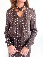 Janine Tie Neck Top - Swoon Boutique New Orleans