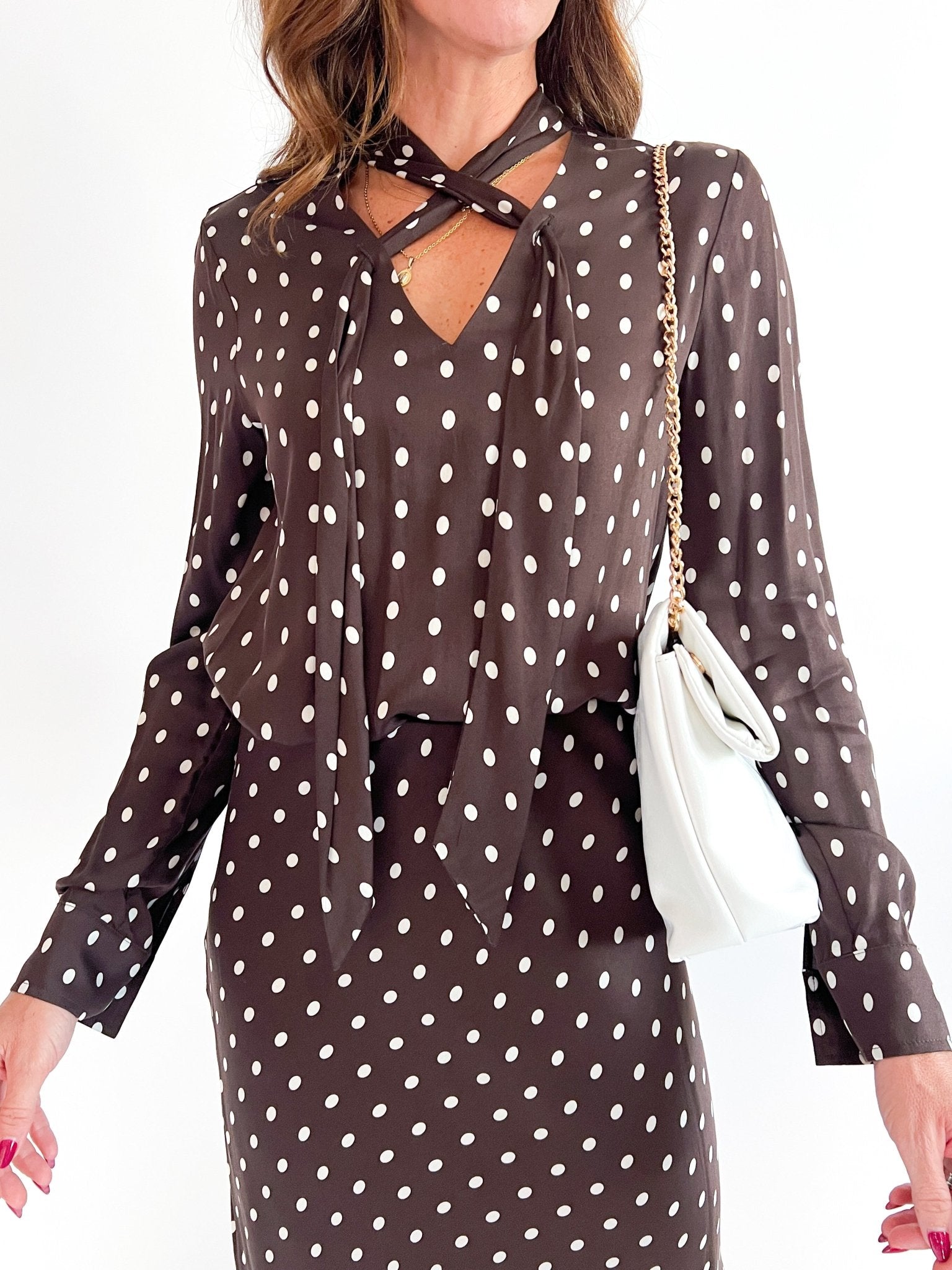Janine Tie Neck Top - Swoon Boutique New Orleans