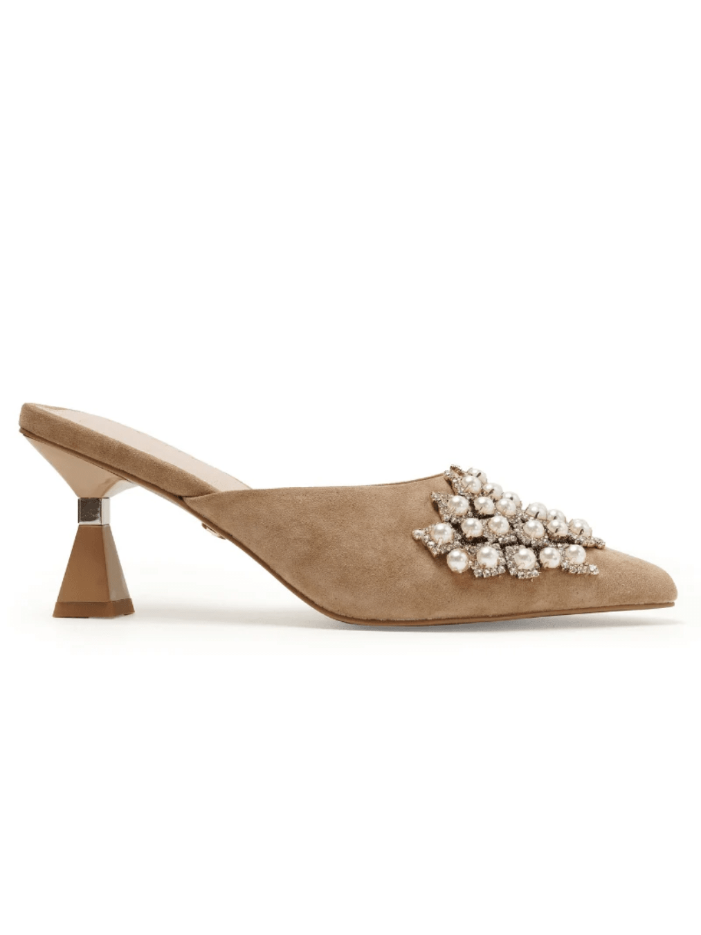Cognac pointed-toe slip-on heel
