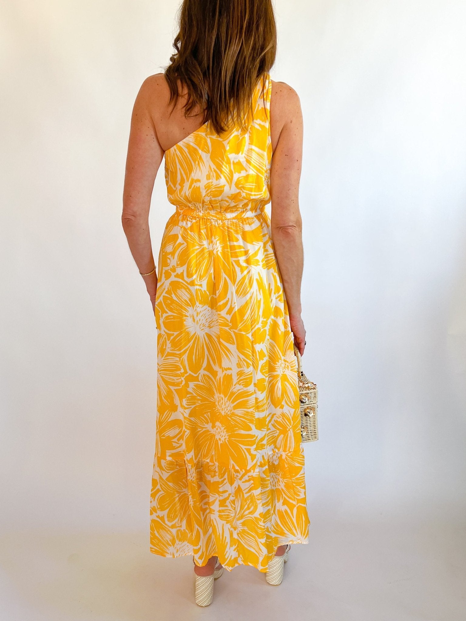 Joni Floral One Shoulder Maxi Dress - Swoon Boutique New Orleans
