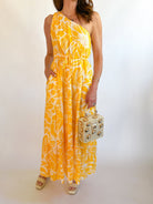 Joni Floral One Shoulder Maxi Dress - Swoon Boutique New Orleans