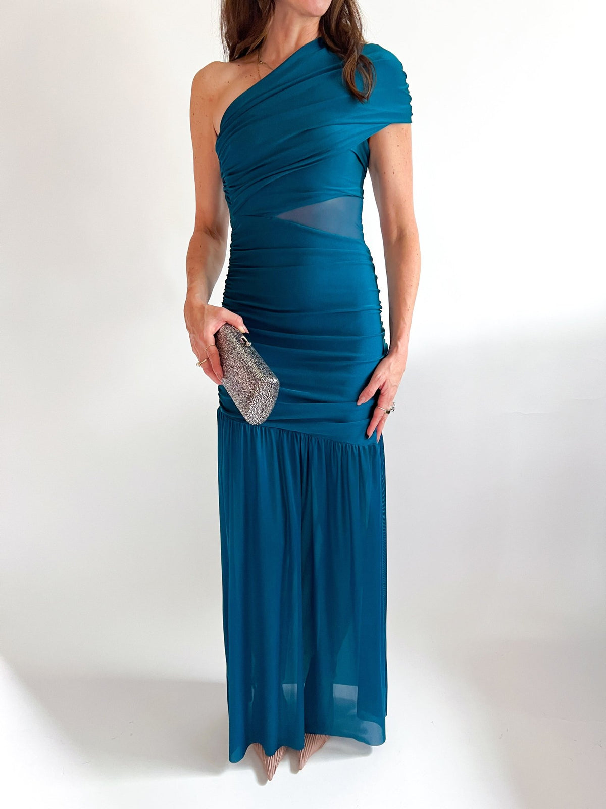 Judeline One Shoulder Mesh Maxi - Swoon Boutique New Orleans
