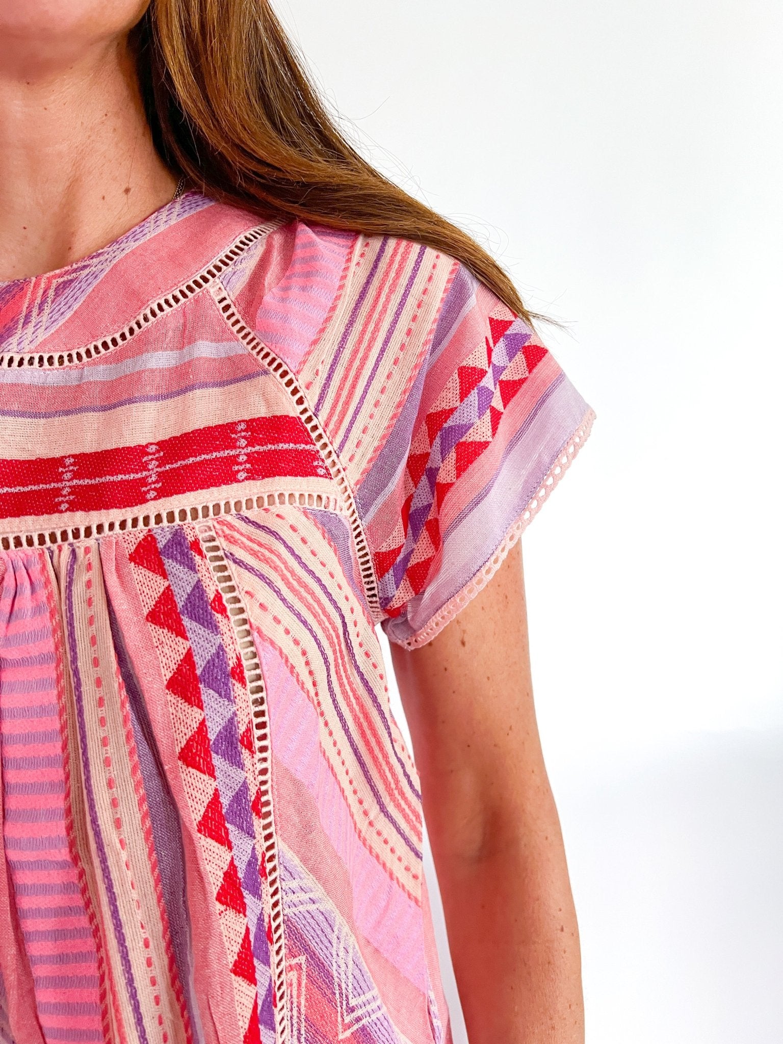 Kimberly Pink Multi Stripe Top - Swoon Boutique New Orleans
