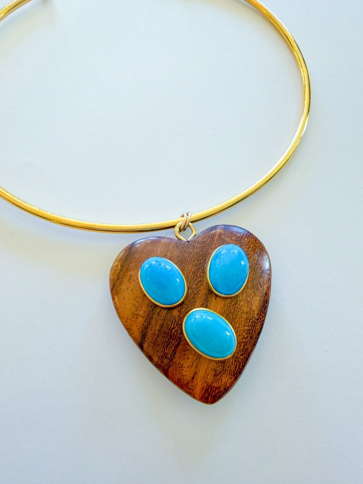 Koa Turquoise Heart Collar Necklace - Swoon Boutique New Orleans