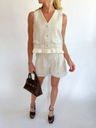 Kourtney Pleated Shorts - Swoon Boutique New Orleans