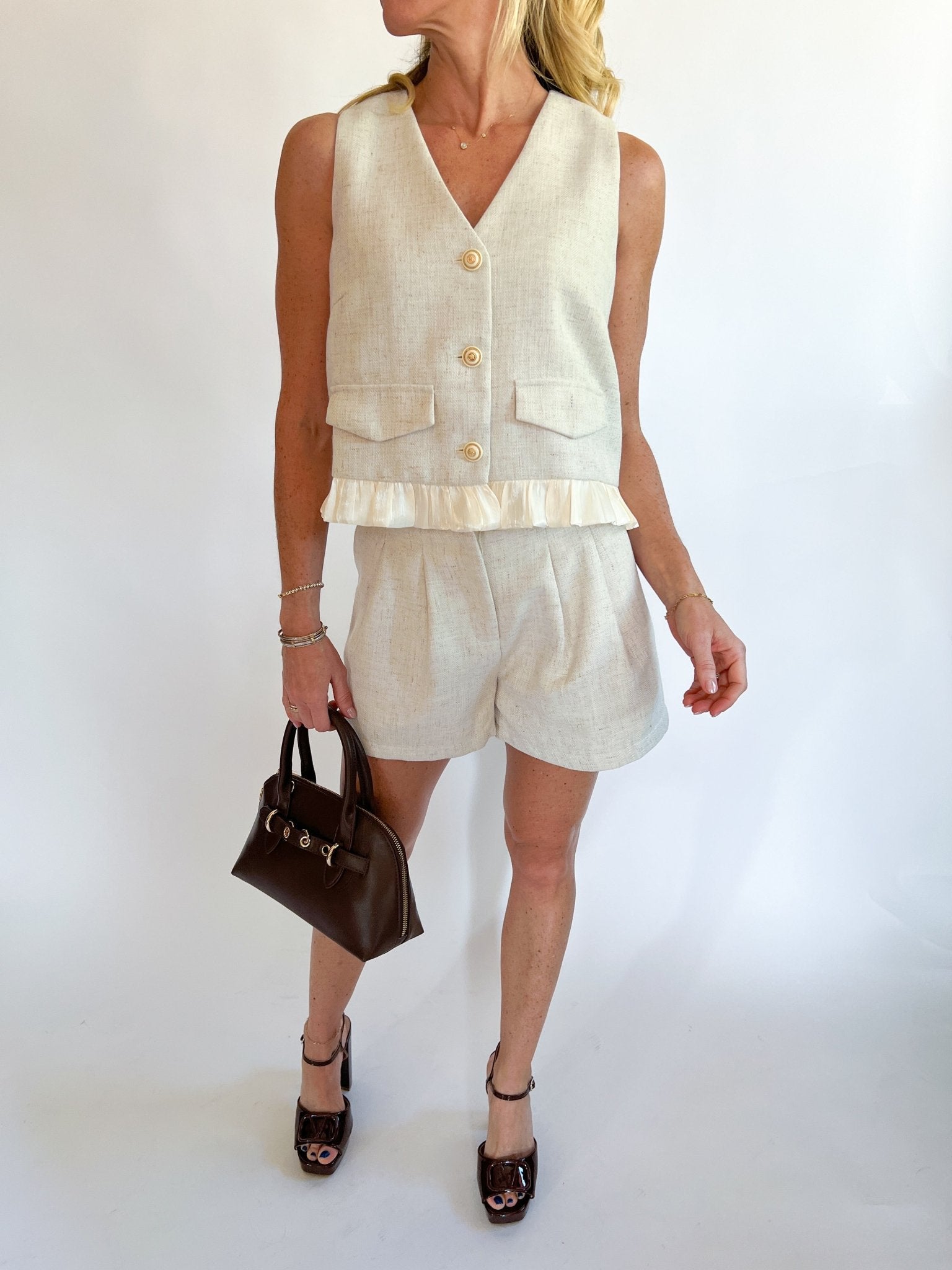 Kourtney Pleated Shorts - Swoon Boutique New Orleans