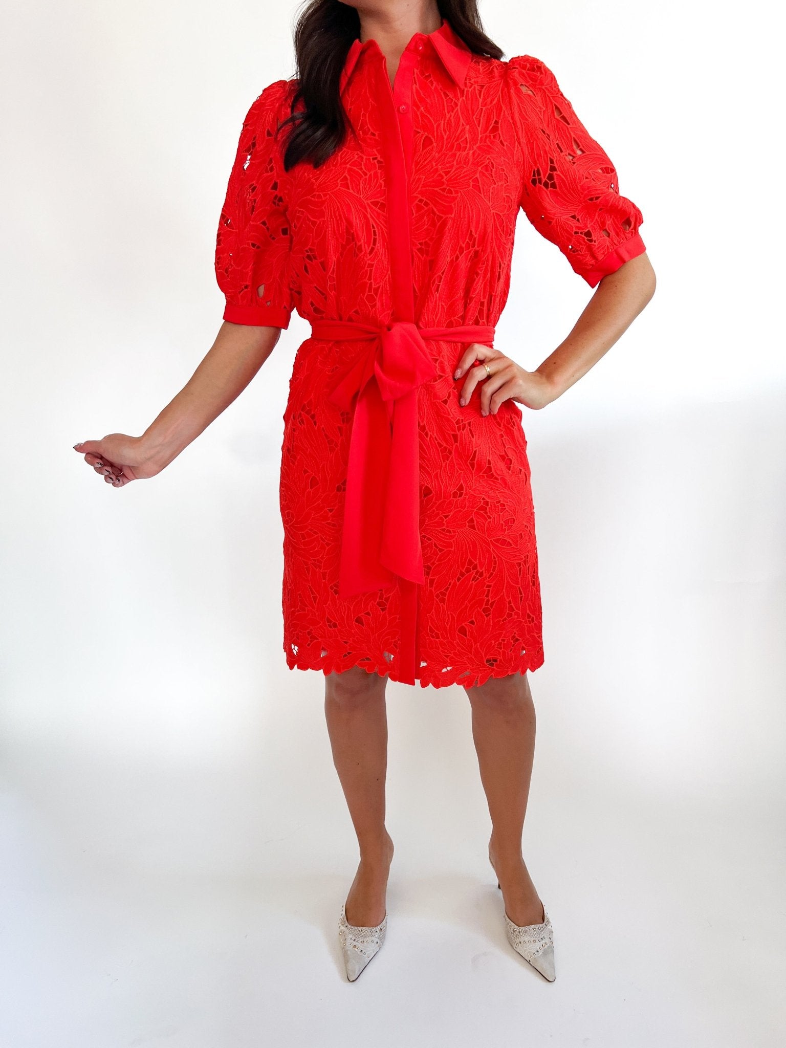 Lace Shirtdress Dress - Swoon Boutique New Orleans