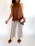 Lace Trim Sleeveless Mock Neck Top - Swoon Boutique New Orleans
