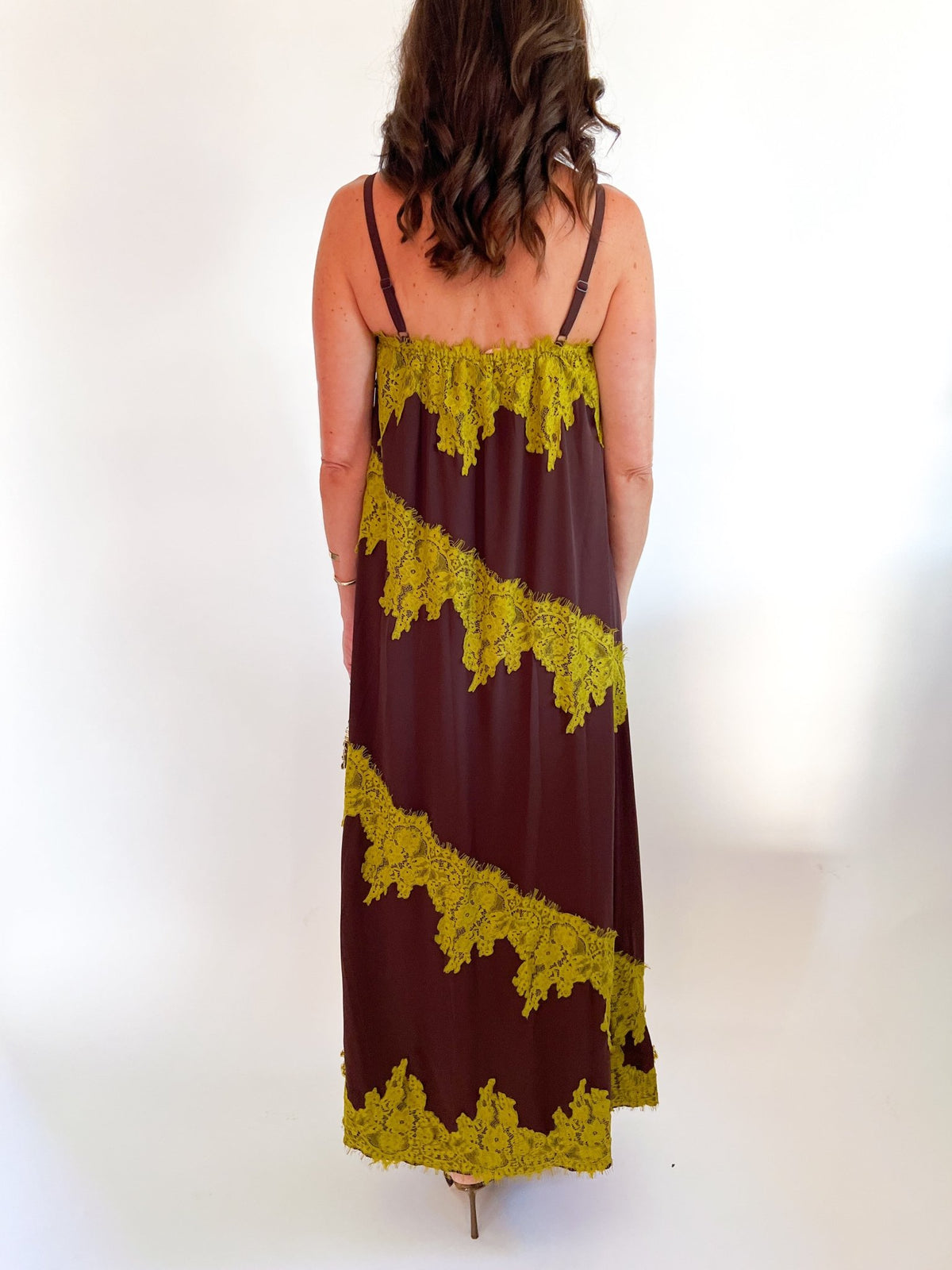 Lace Trim Tiered Midi Dress - Swoon Boutique New Orleans