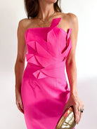 Laurentia Strapless Column Midi Dress - Swoon Boutique New Orleans