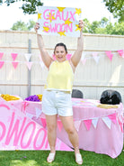 Lemon Contrast Trim Swing Top - Swoon Boutique New Orleans