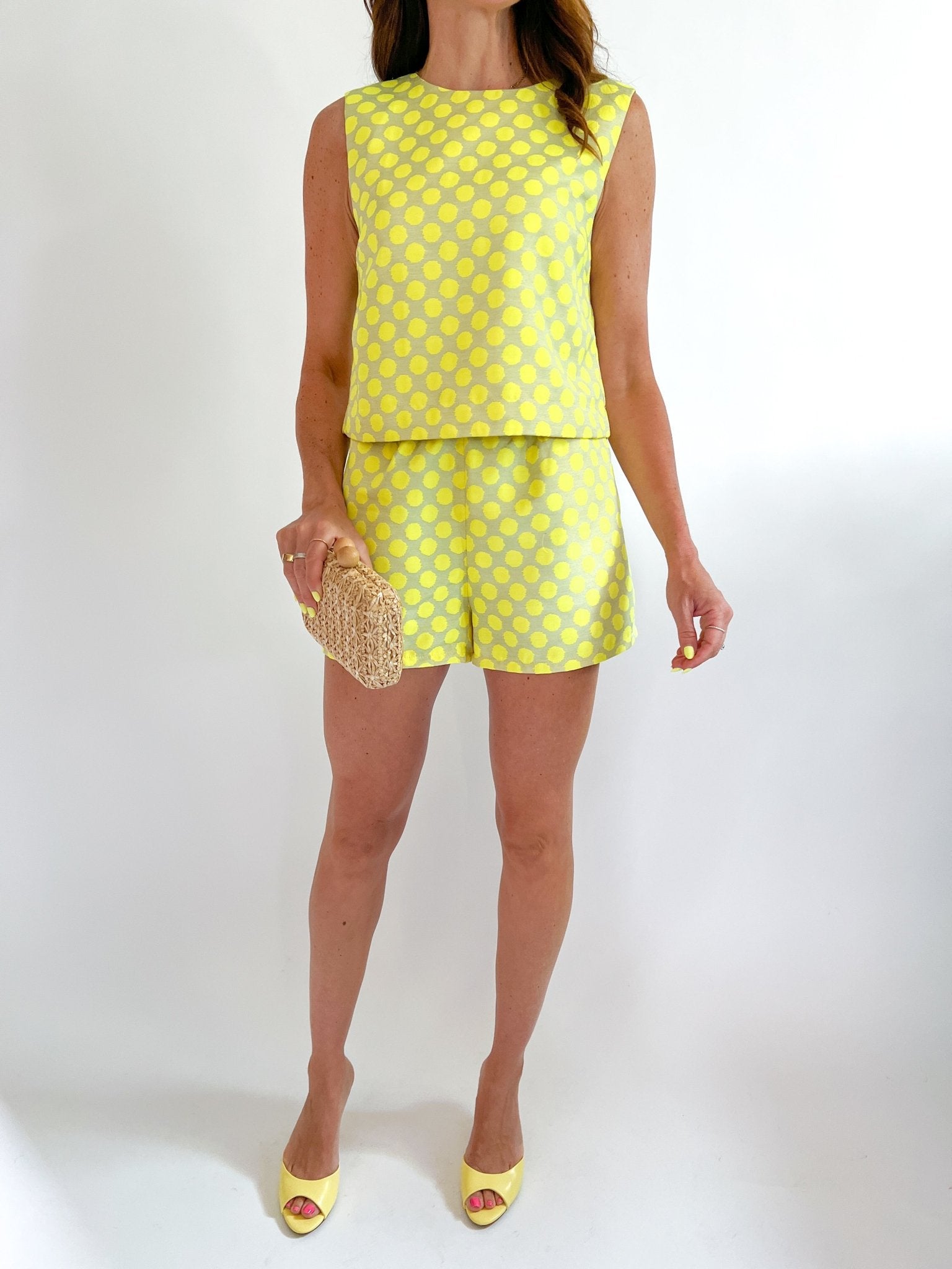 Lemon Dot Crop Top & Short Set - Swoon Boutique New Orleans