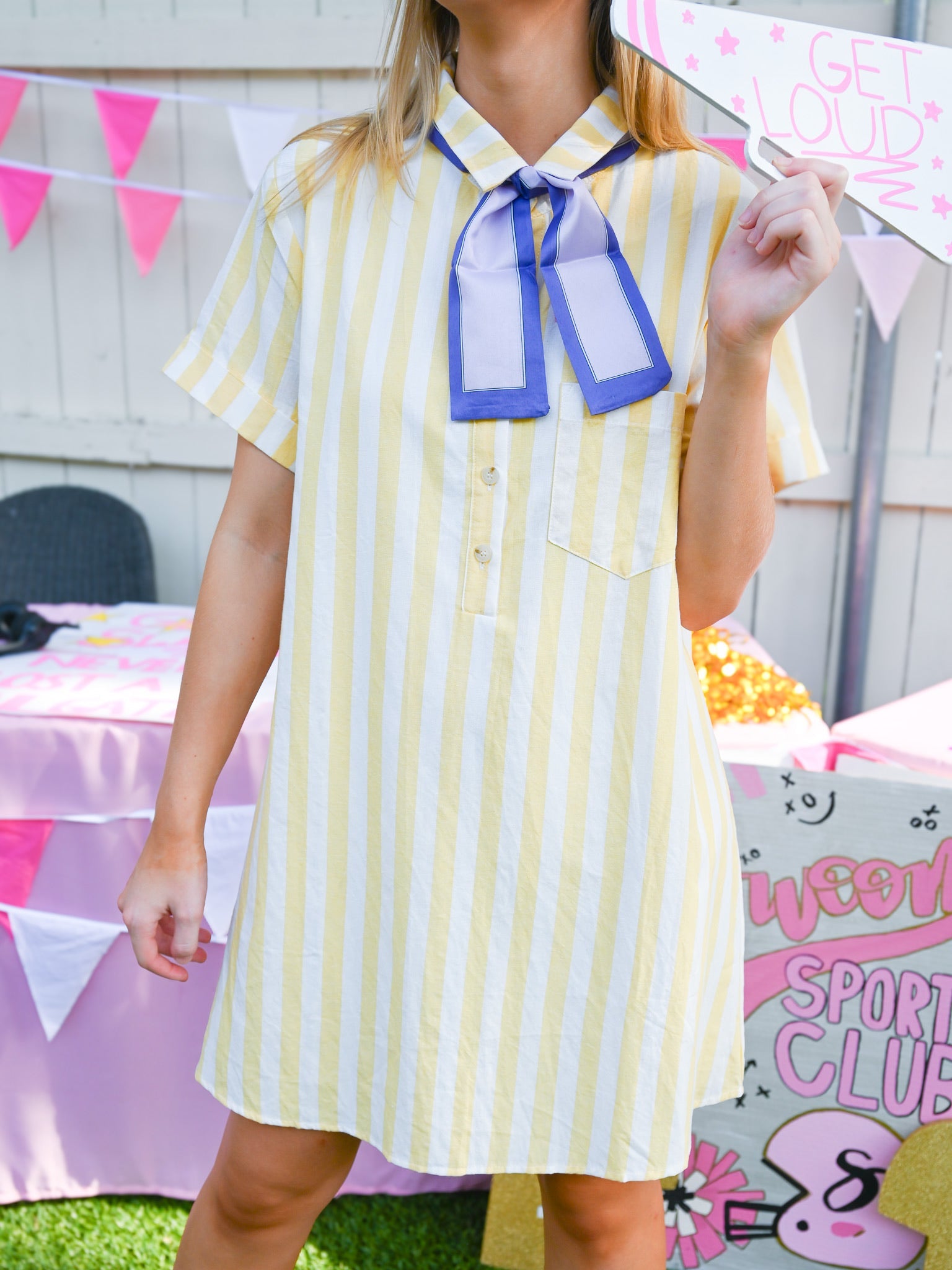 Lemon Striped Shirt Dress - Swoon Boutique New Orleans