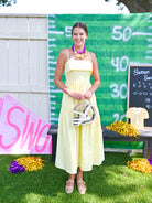 Lemon Tiered Midi Dress - Swoon Boutique New Orleans