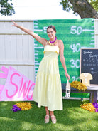 Lemon Tiered Midi Dress - Swoon Boutique New Orleans