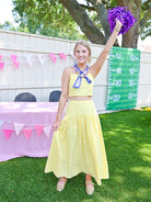 Yellow cami top and midi skirt set